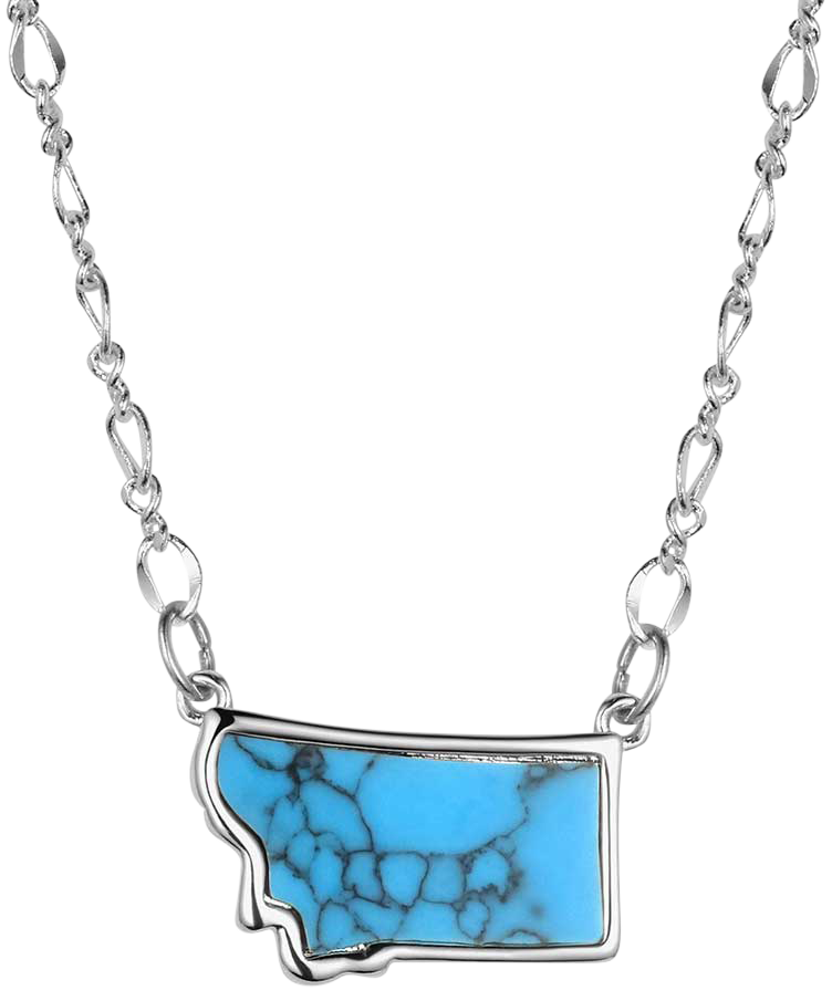 Image of Montana Silversmiths Turquoise Montana State Necklace