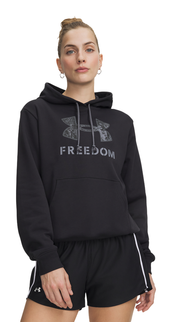 Image of Under Armour Freedom Rival Fleece Hoodie - Black/Castlerock