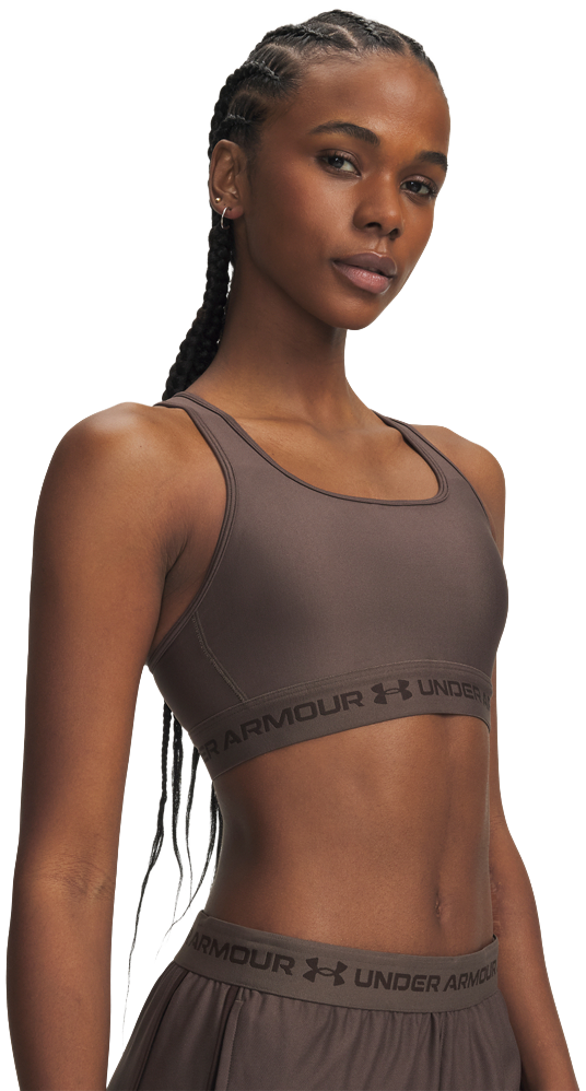 Image of Under Armour Crossback Mid Sports Bra - Peppercorn