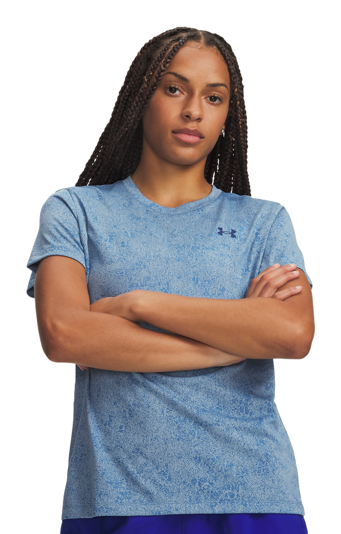 Image of Under Armour Tech Pixelate Short-Sleeve Crew-Neck T-Shirt - Aegean Blue