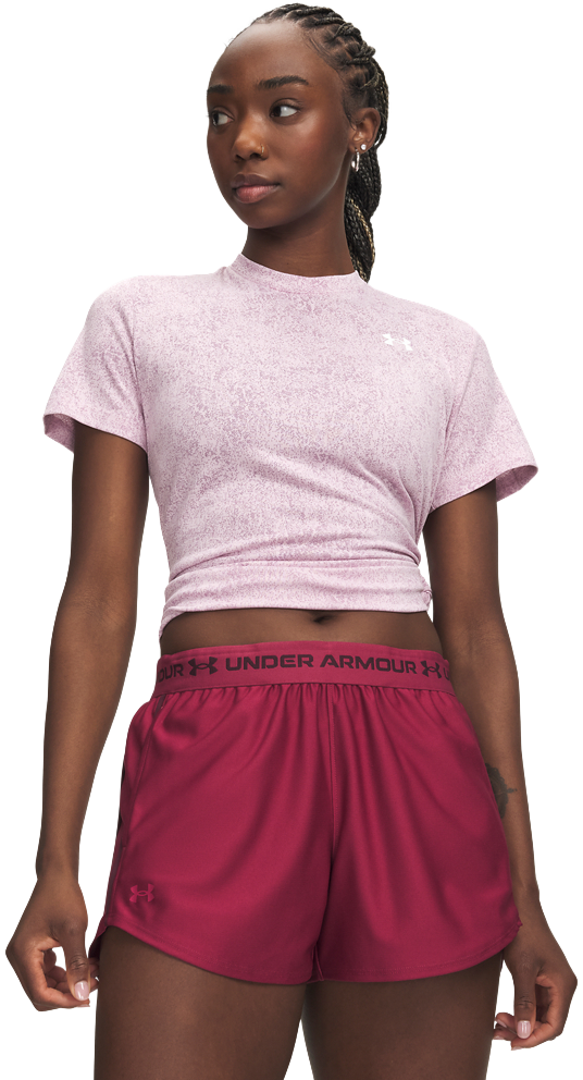 Image of Under Armour Tech Pixelate Short-Sleeve Crew-Neck T-Shirt - Prime Pink