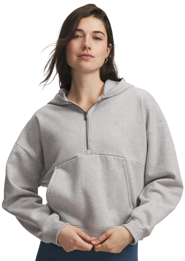 Image of Under Armour Icon Fleece Half-Zip Hoodie - Mod Gray