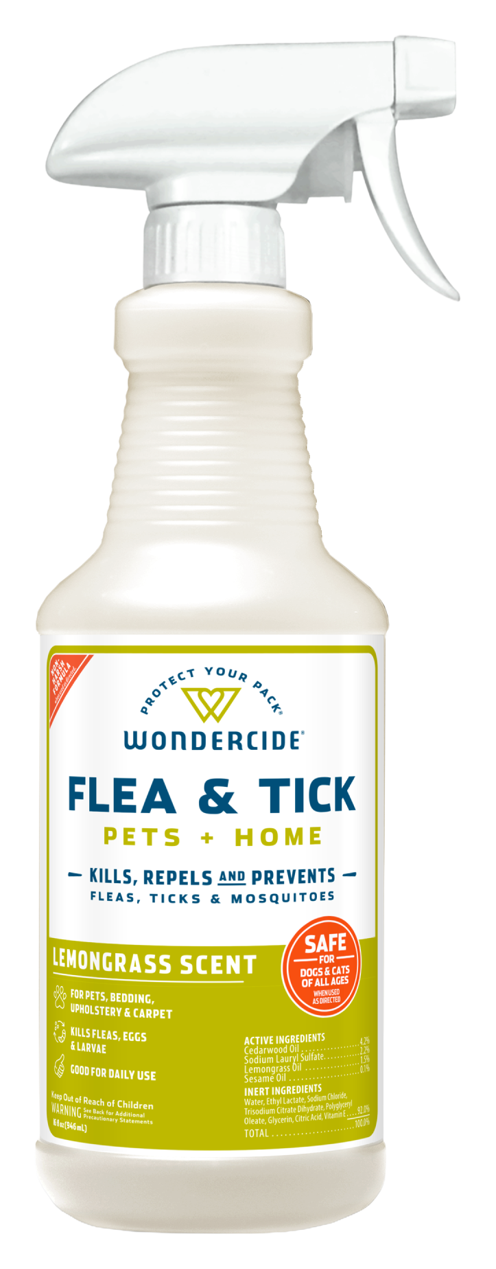 Image of Wondercide Flea and Tick Spray - Lemongrass - 16 oz.