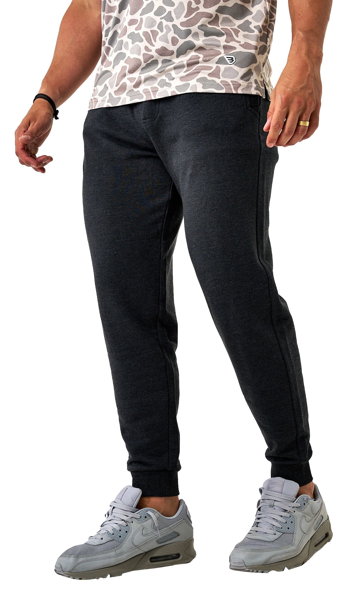 Image of BURLEBO Fleece Joggers - Heather Black - L