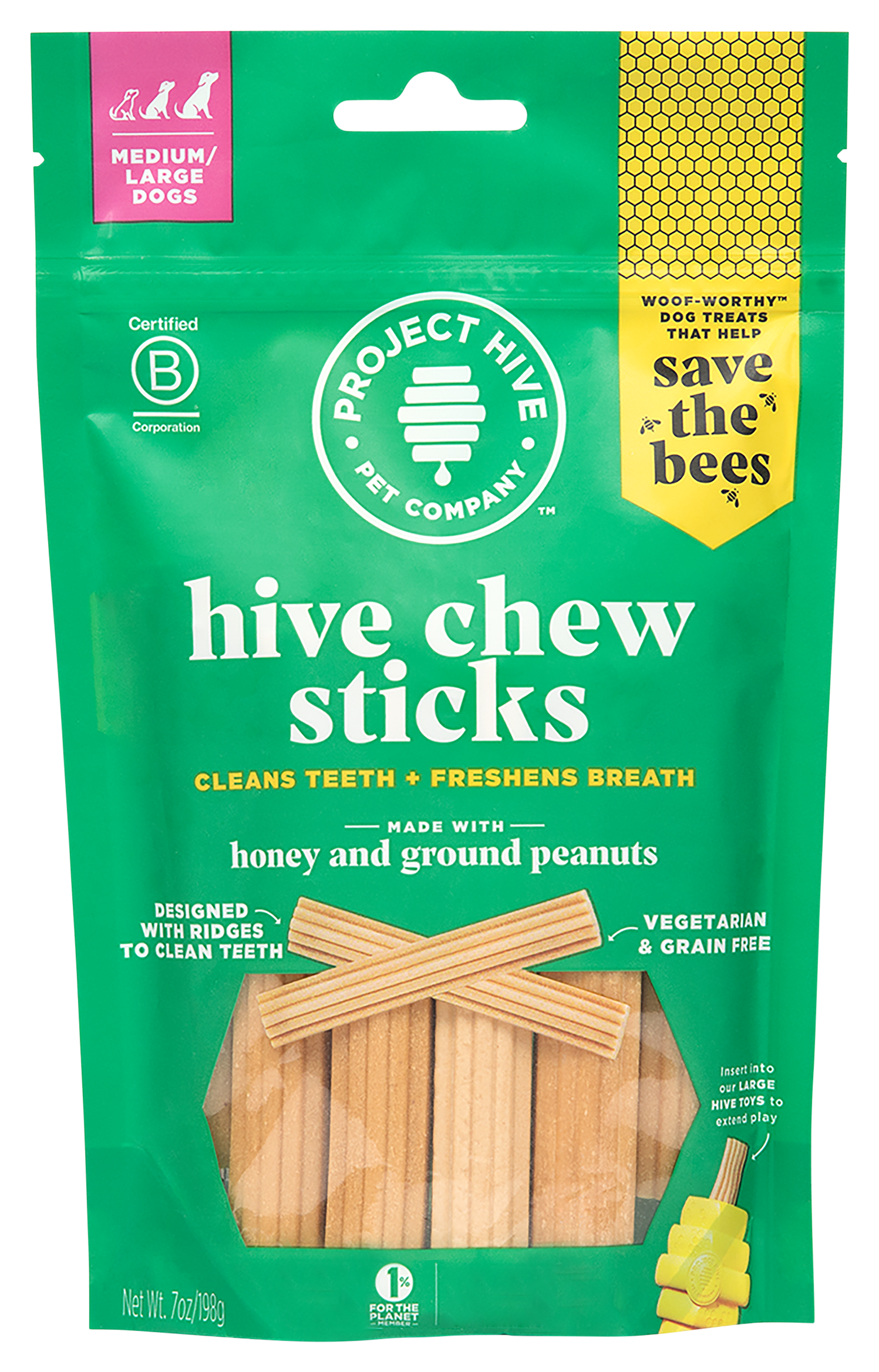 Image of Project Hive Pet Company Hive Chew Stick Treats - Medium/Large