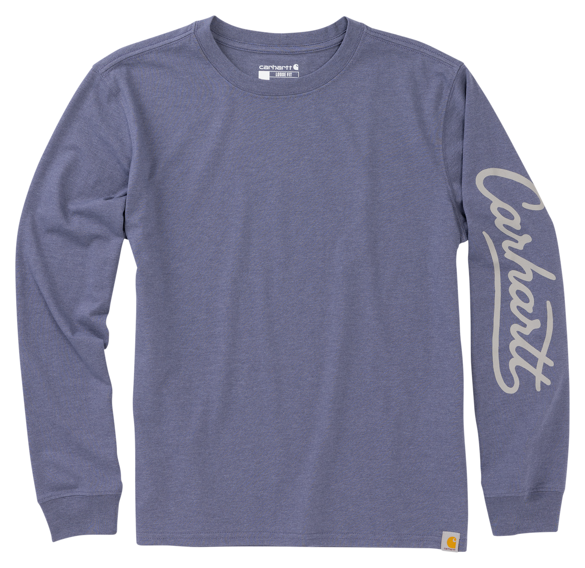 Image of Carhartt Irvine Loose Long-Sleeve Logo T-Shirt - Approaching Storm Heather