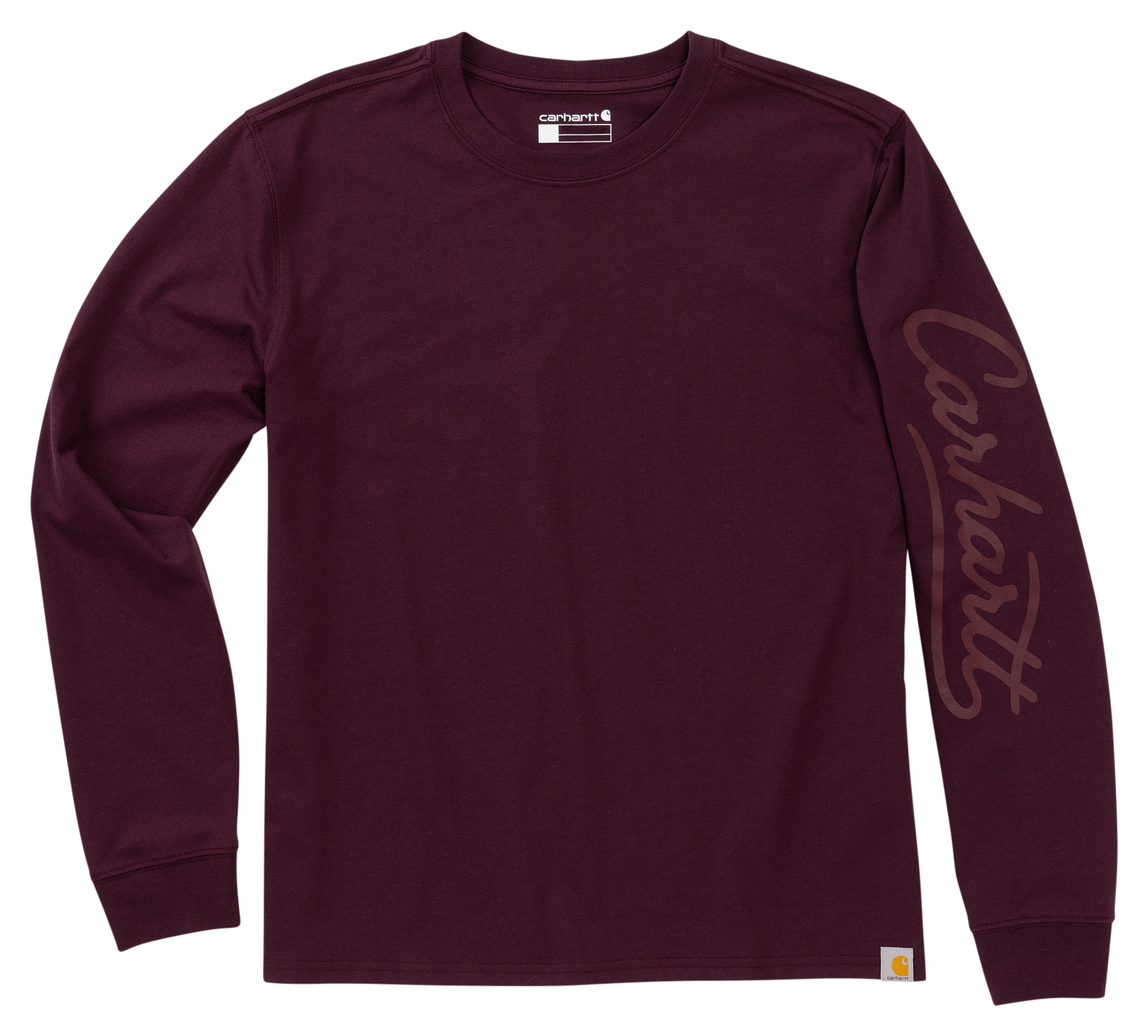 Image of Carhartt Irvine Loose Long-Sleeve Logo T-Shirt - Deep Cherrywood