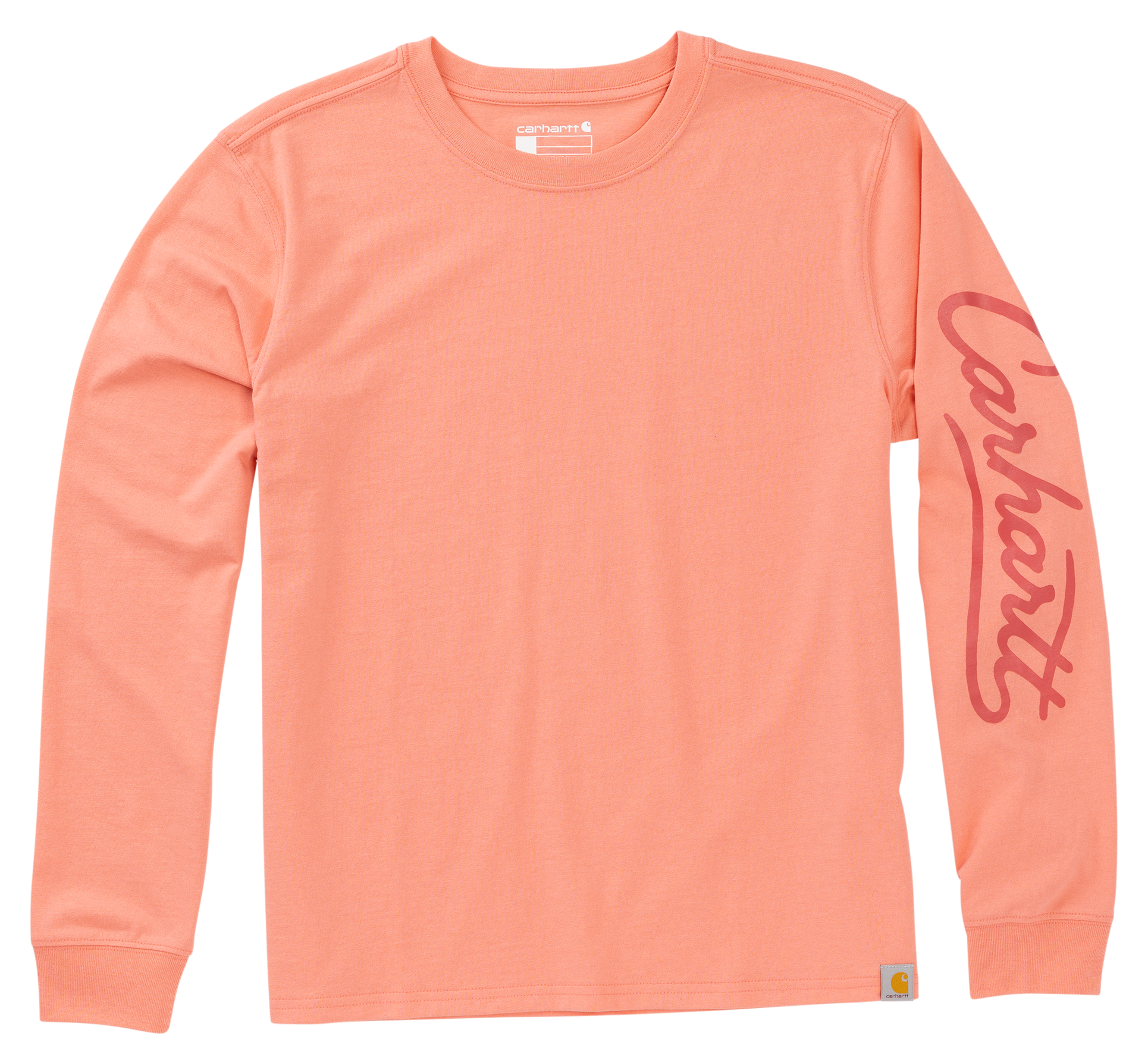 Image of Carhartt Irvine Loose Long-Sleeve Logo T-Shirt - Fire Coral