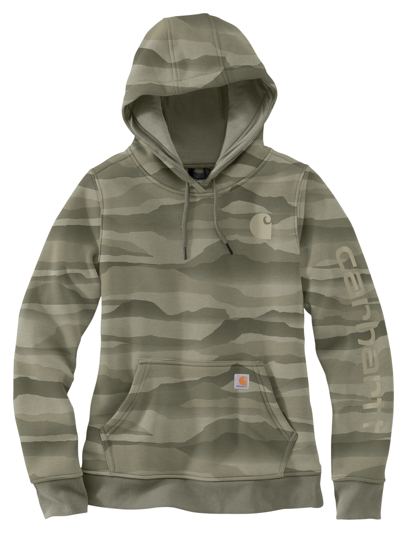 Image of Carhartt Marquette Landscape Sleeve Logo Sweatshirt - Dusty Olive Landscape