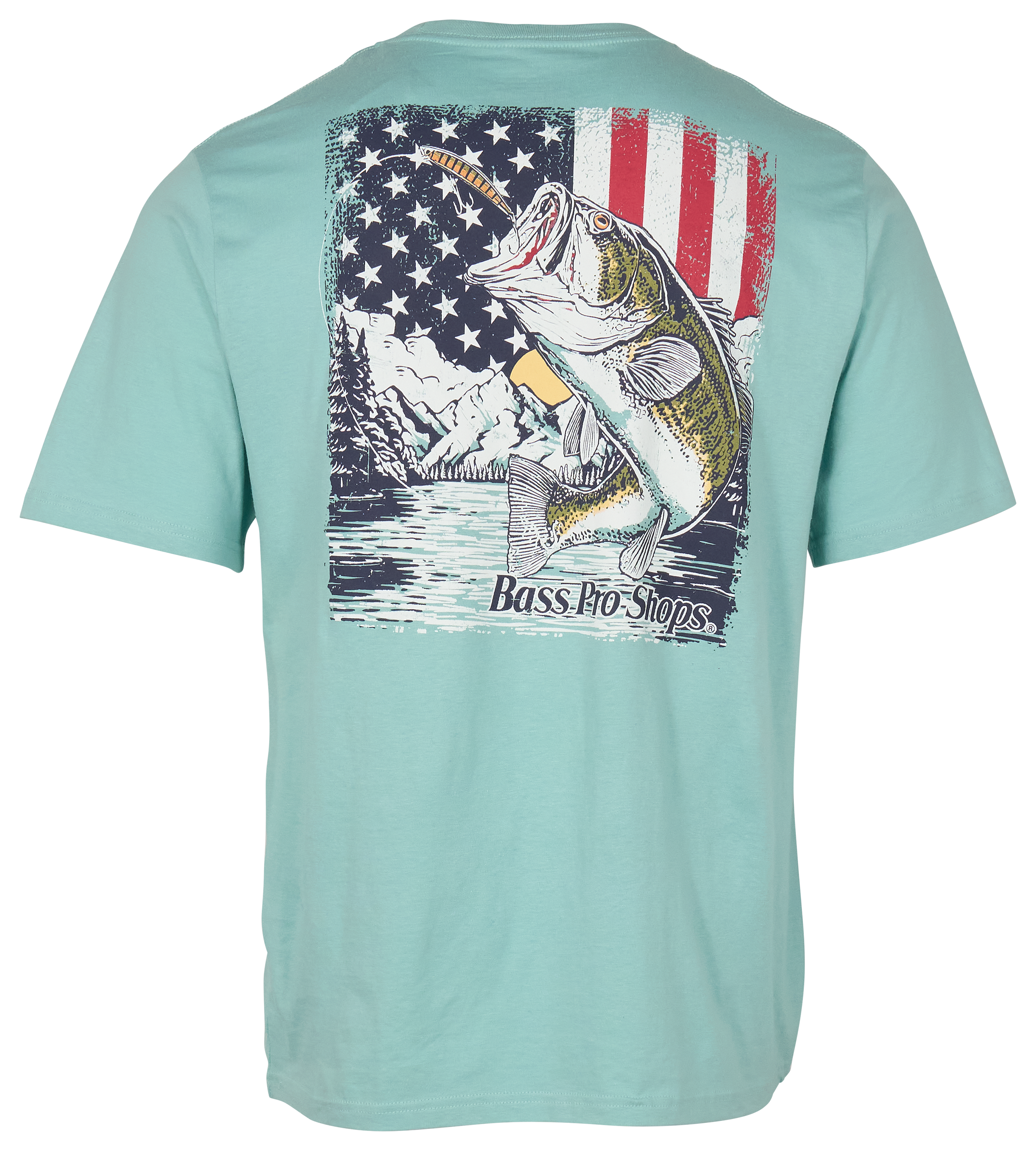 Image of Bass Pro Shops American Bass Graphic Short-Sleeve T-Shirt - Aquifer