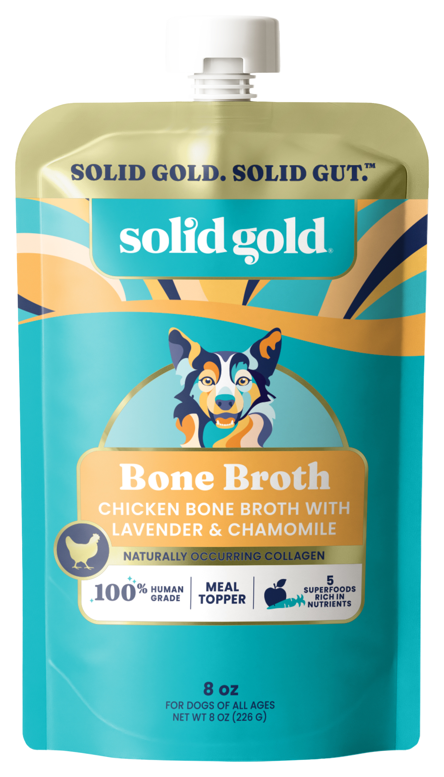 Image of Solid Gold Chicken Bone Broth Meal Topper with Lavender and Chamomile for Dogs