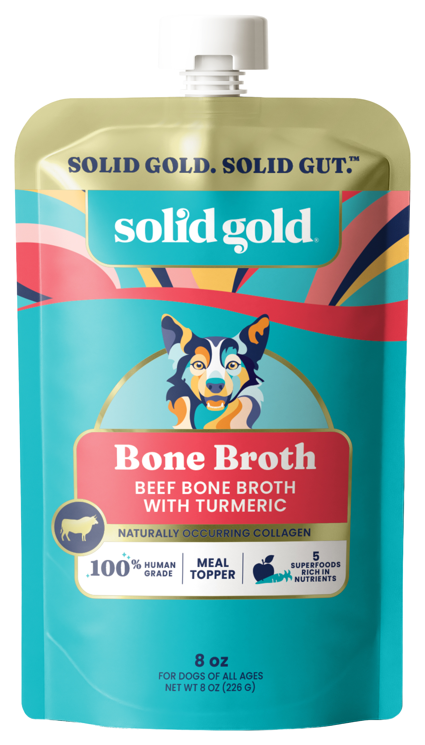 Image of Solid Gold Beef Bone Broth Meal Topper with Turmeric for Dogs