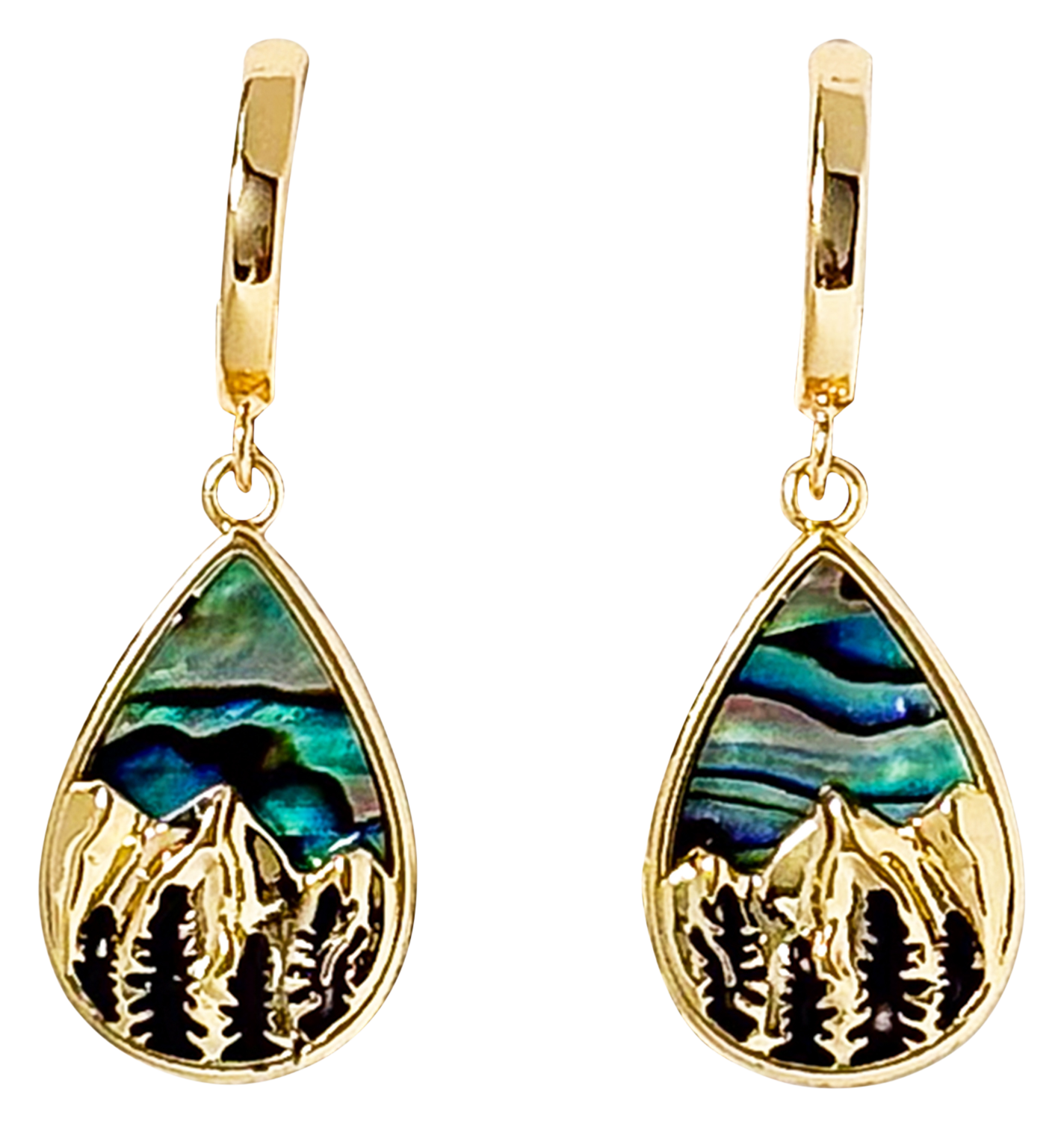 Image of Amanda Blu Abalone Mountain Scene Earrings