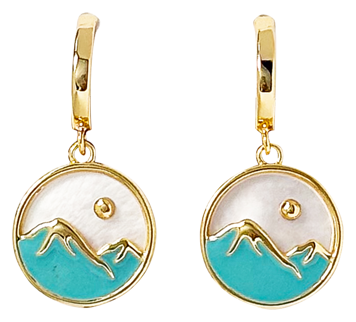 Image of Amanda Blu Gold Mother of Pearl Mountain Earrings