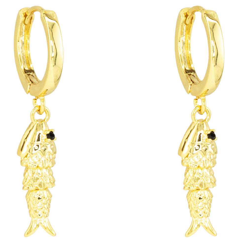 Image of Amanda Blu Fish Dangle Gold Earrings
