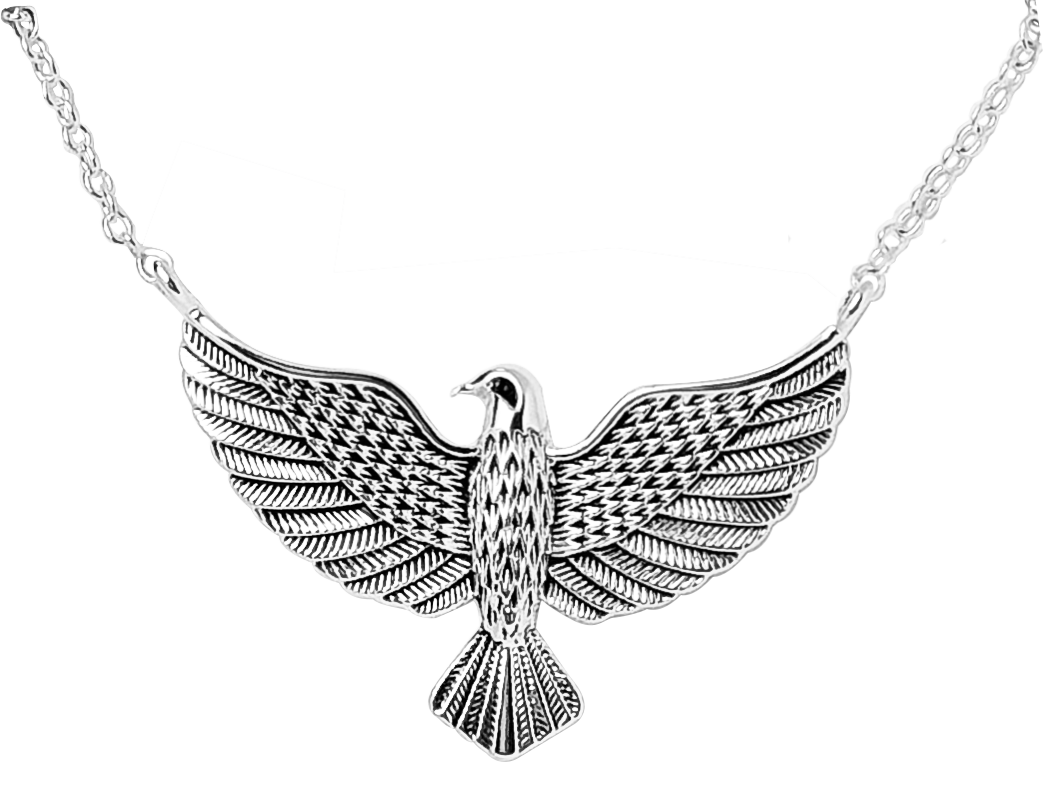 AMANDA BLU Flying Eagle Silver Necklace