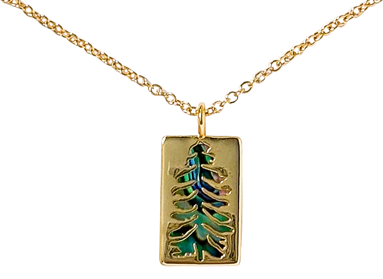 Image of Amanda Blu Abalone Tree Gold Necklace