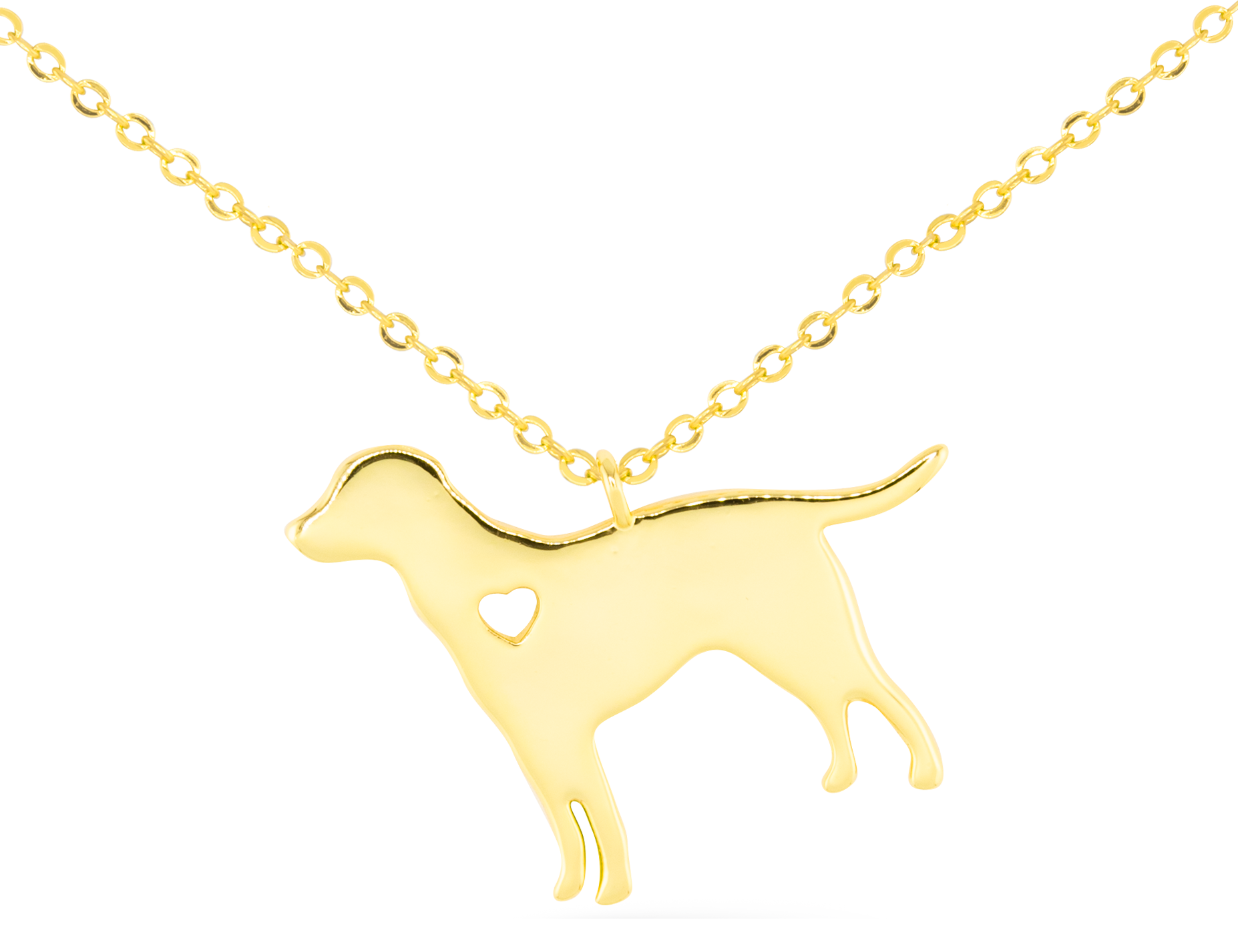 AMANDA BLU Dog Cubic Zirconia Gold Necklace