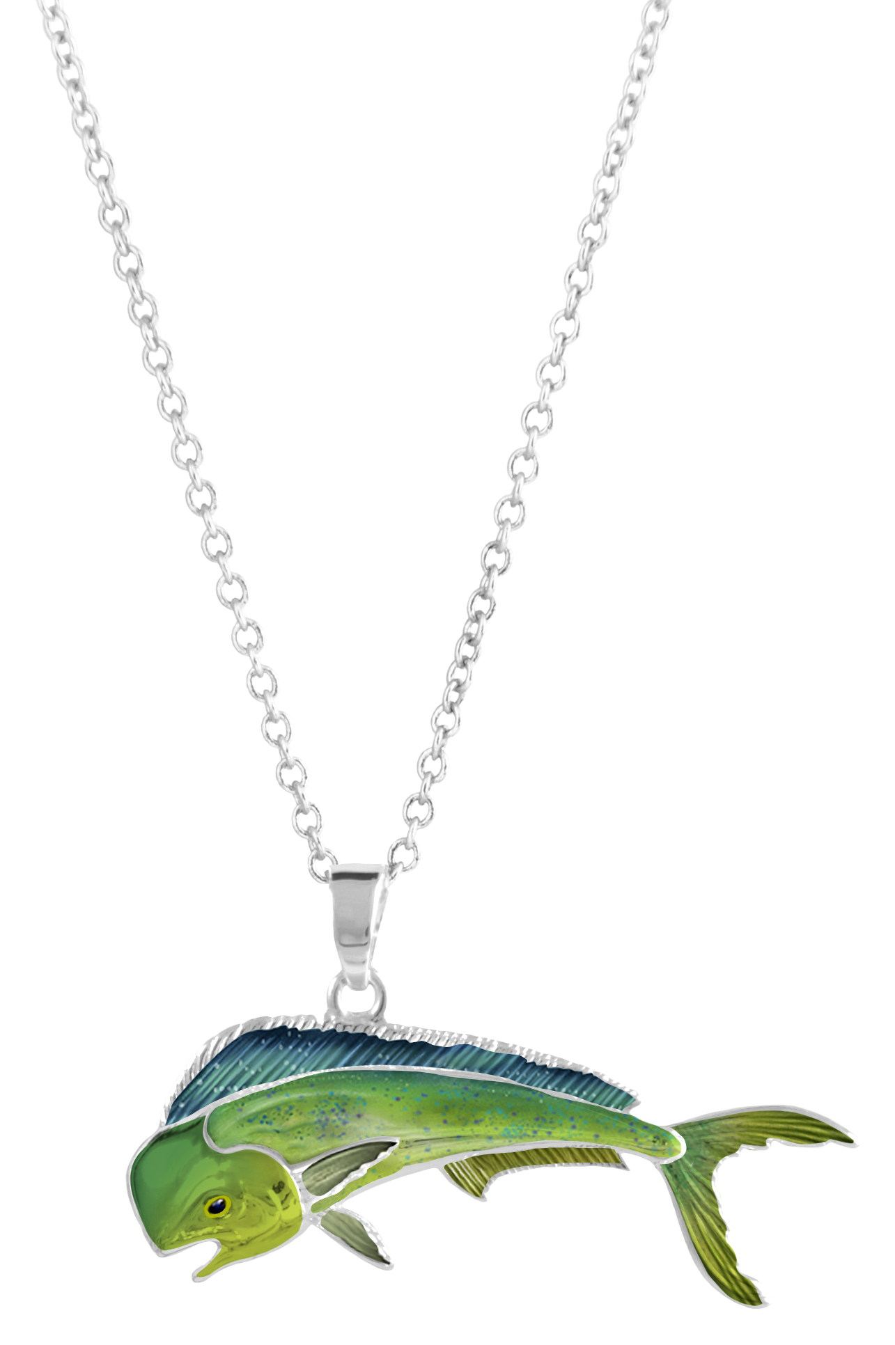 Image of Amanda Blu Enamel Mahi Mahi Silver Necklace