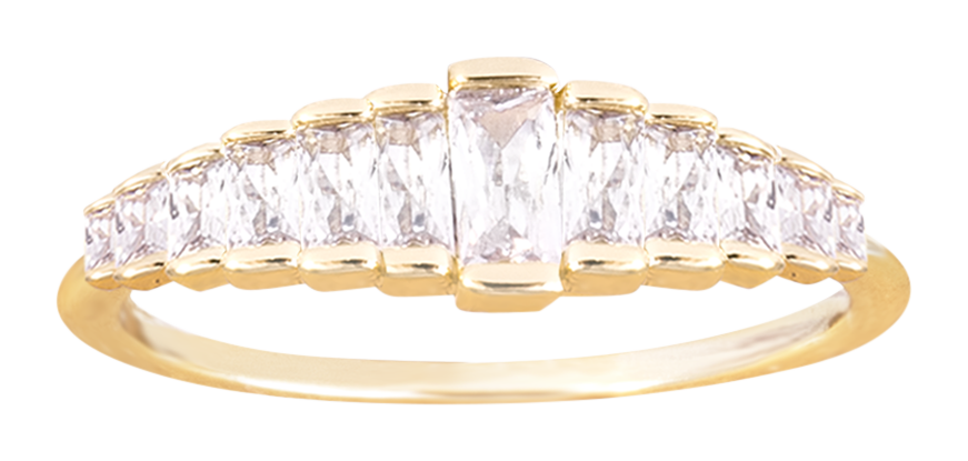 Image of Amanda Blu Beveled Cubic Zirconia Gold Ring