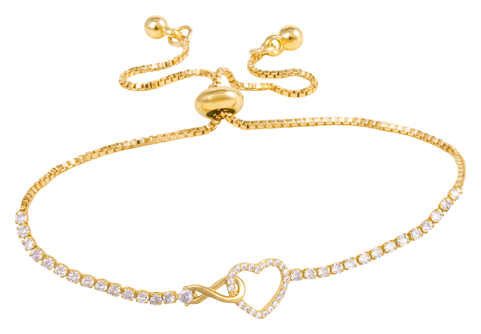 Image of Amanda Blu Open Heart/Infinity Cubic Zirconia Gold Bracelet