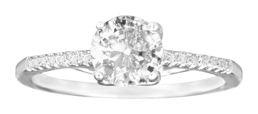 Image of Amanda Blu Clear Cubic Zirconia Solitaire Silver Ring