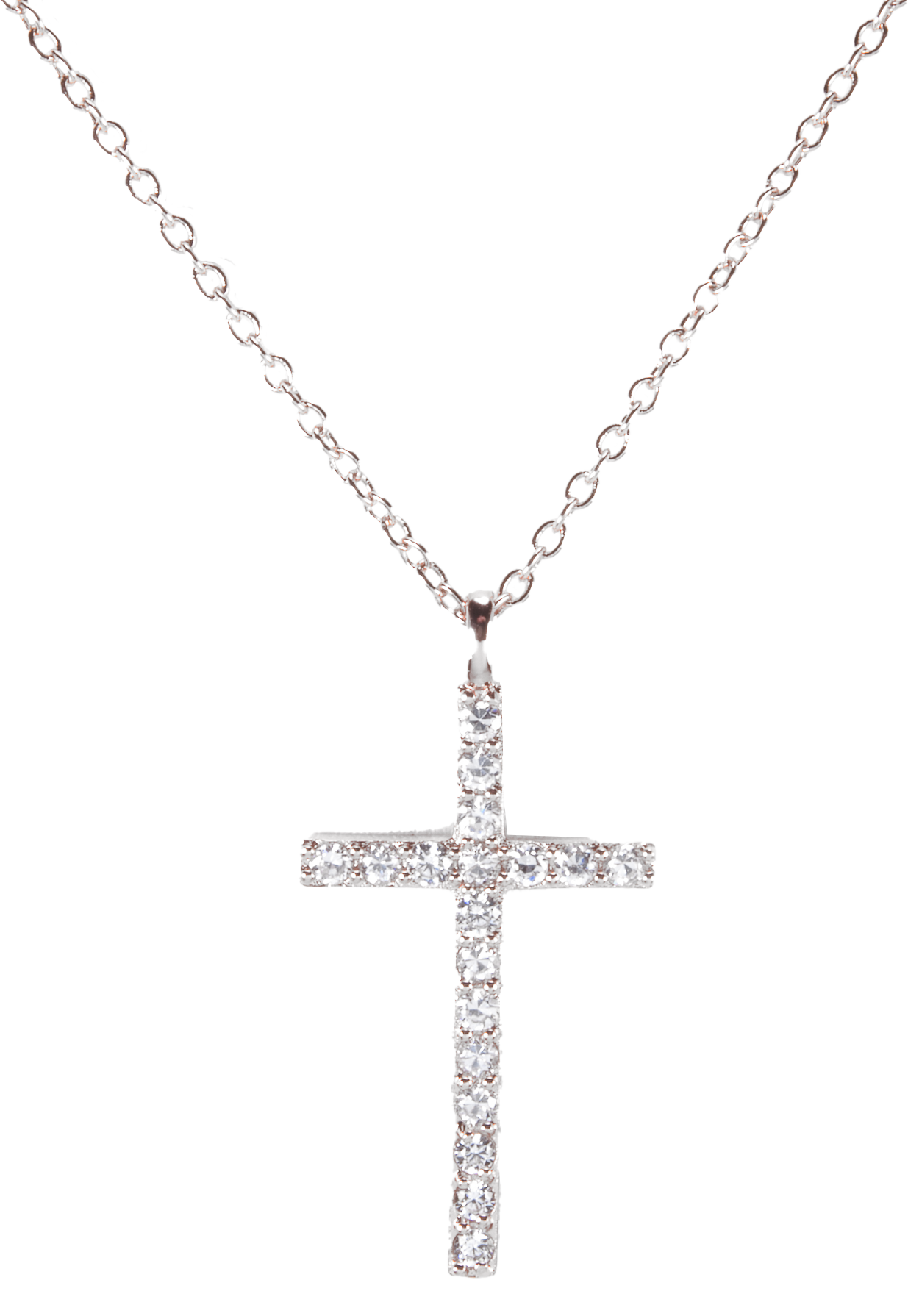 Image of Amanda Blu Timeless Radiance Cross Silver Necklace