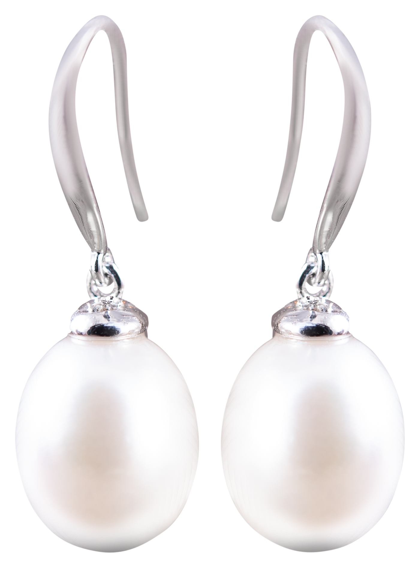 Image of Amanda Blu Silver Natural White Drop Pearl Earrings