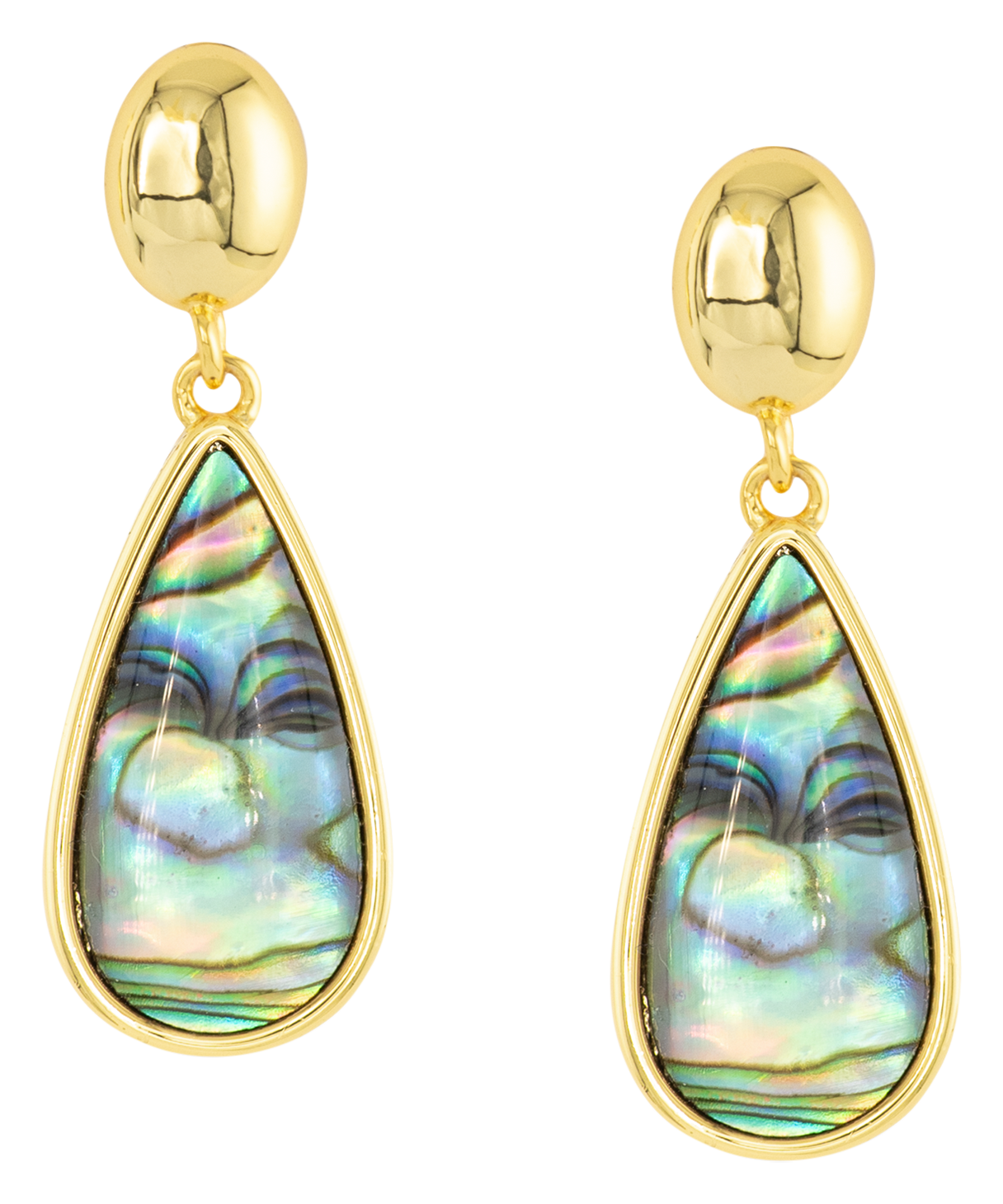 Image of Amanda Blu Gold Abalone Blue Teardrop Earrings