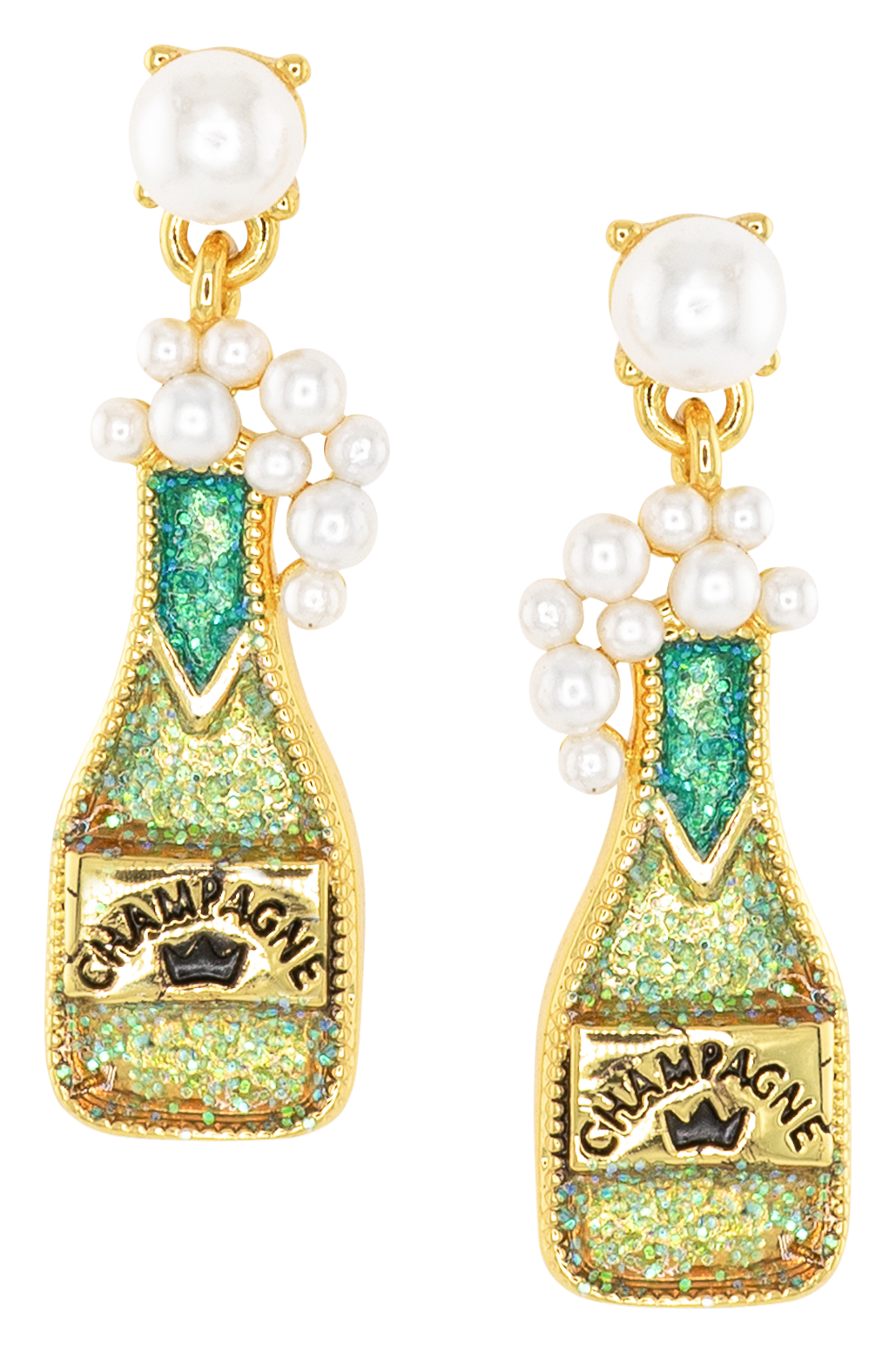 Image of Amanda Blu Gold Pearl Popping Champagne Earrings