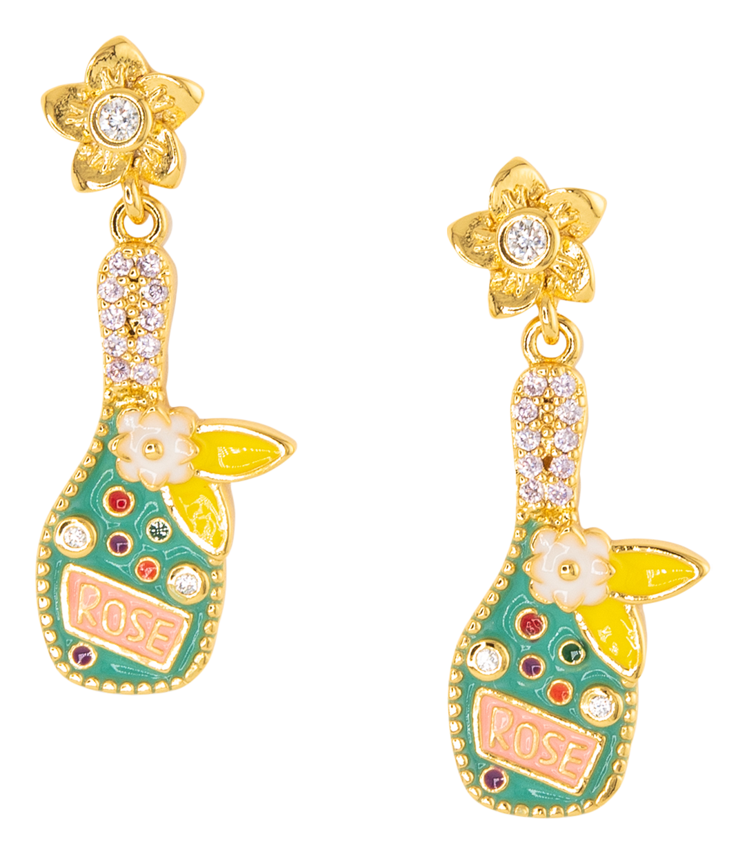 Image of Amanda Blu Gold Enamel Bottle Earrings