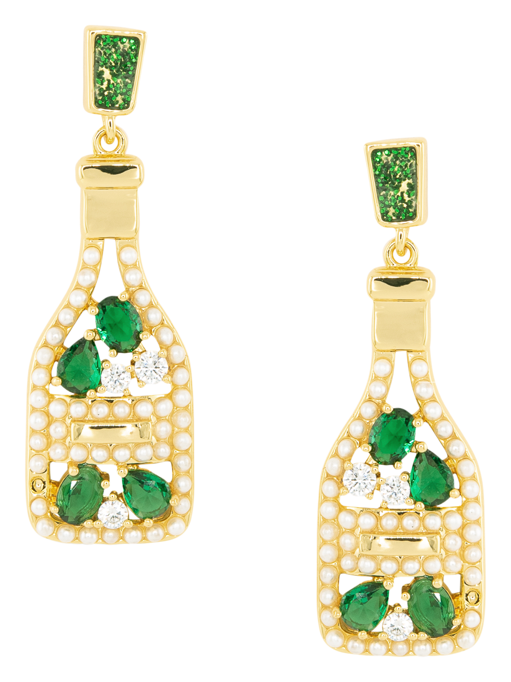 Image of Amanda Blu Champagne Cubic Zirconia Gold Earrings