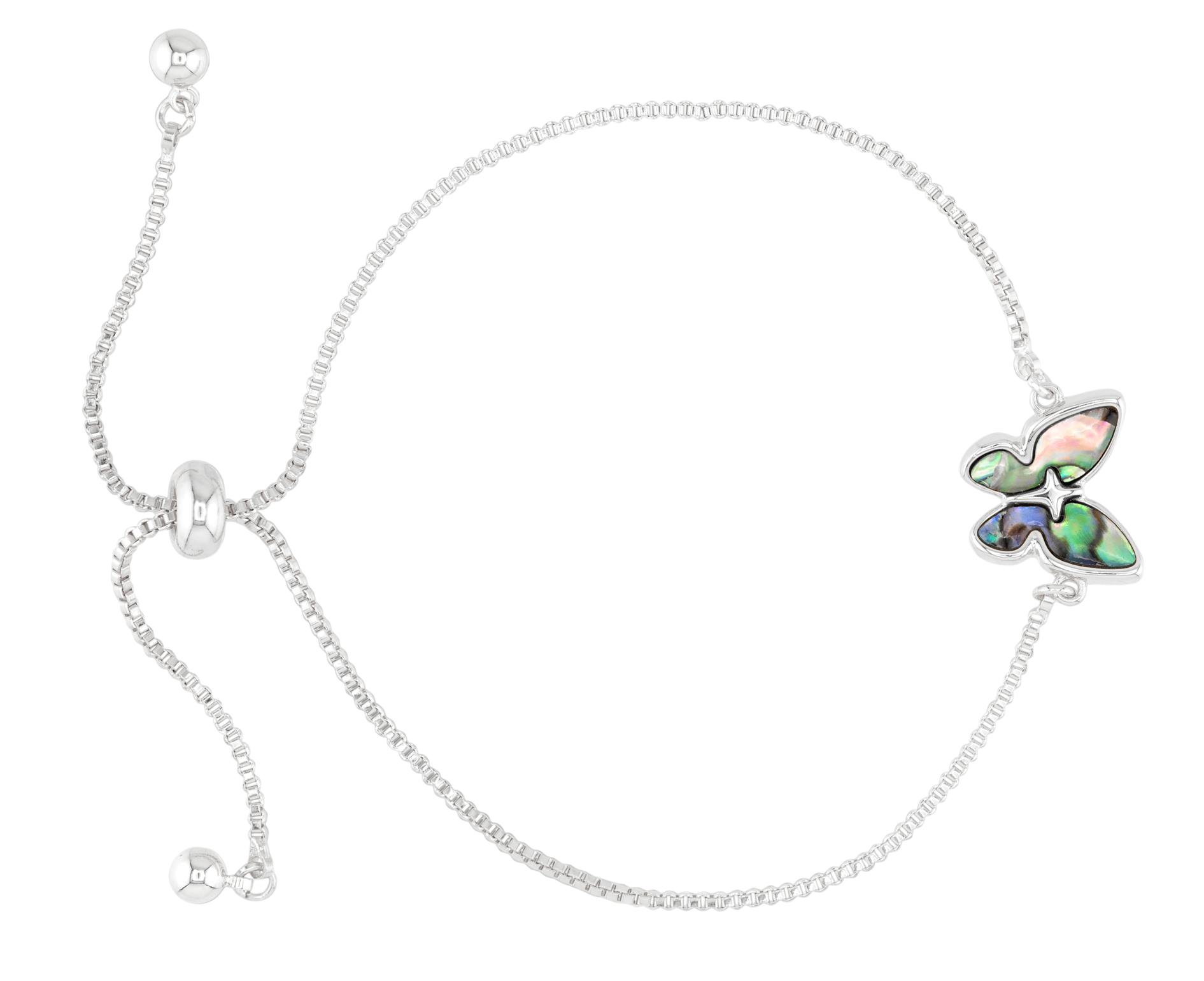 Image of Amanda Blu Abalone Blue Butterfly Silver Bracelet