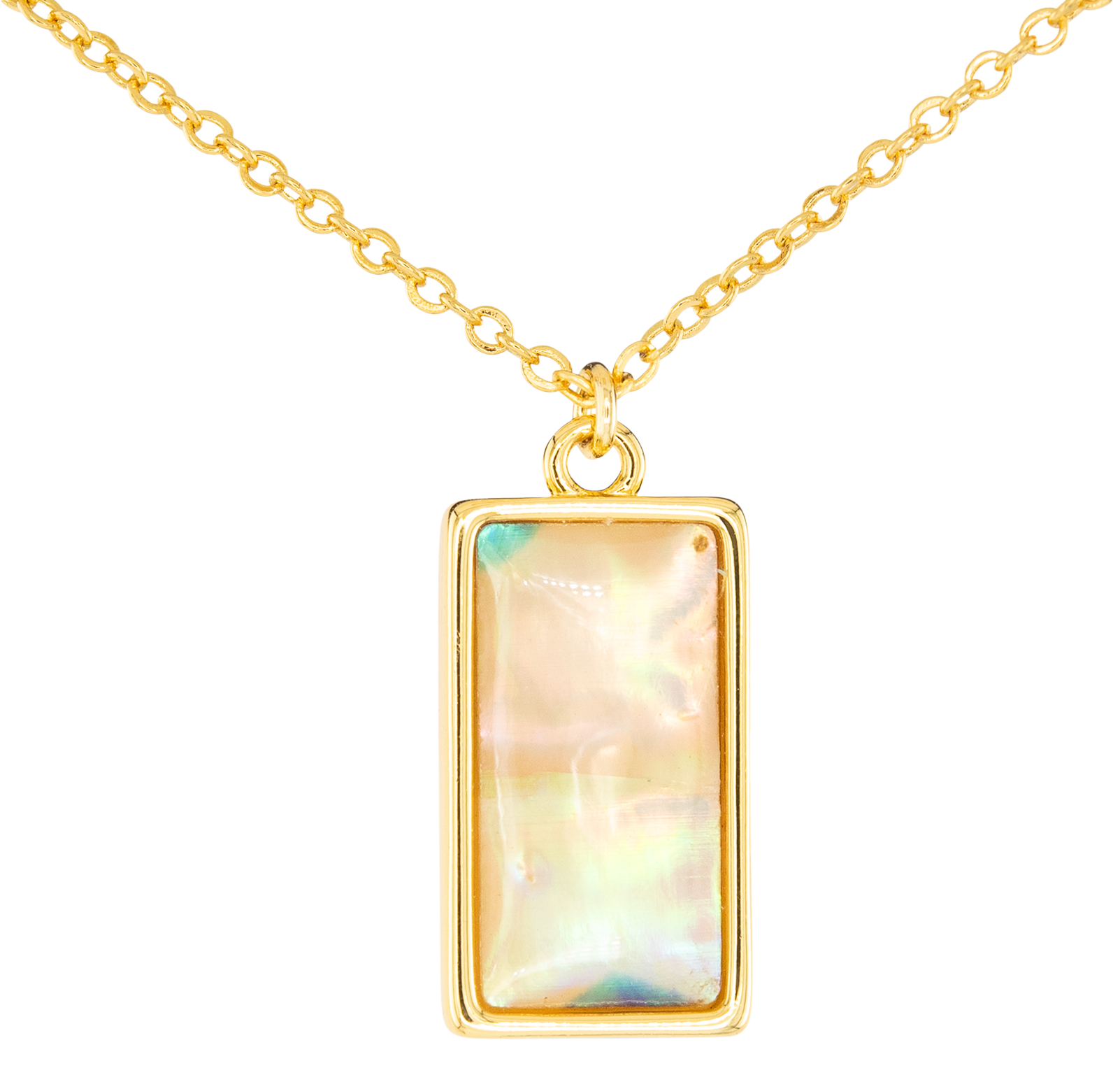 Image of Amanda Blu Abalone Tan Rectangle Gold Necklace