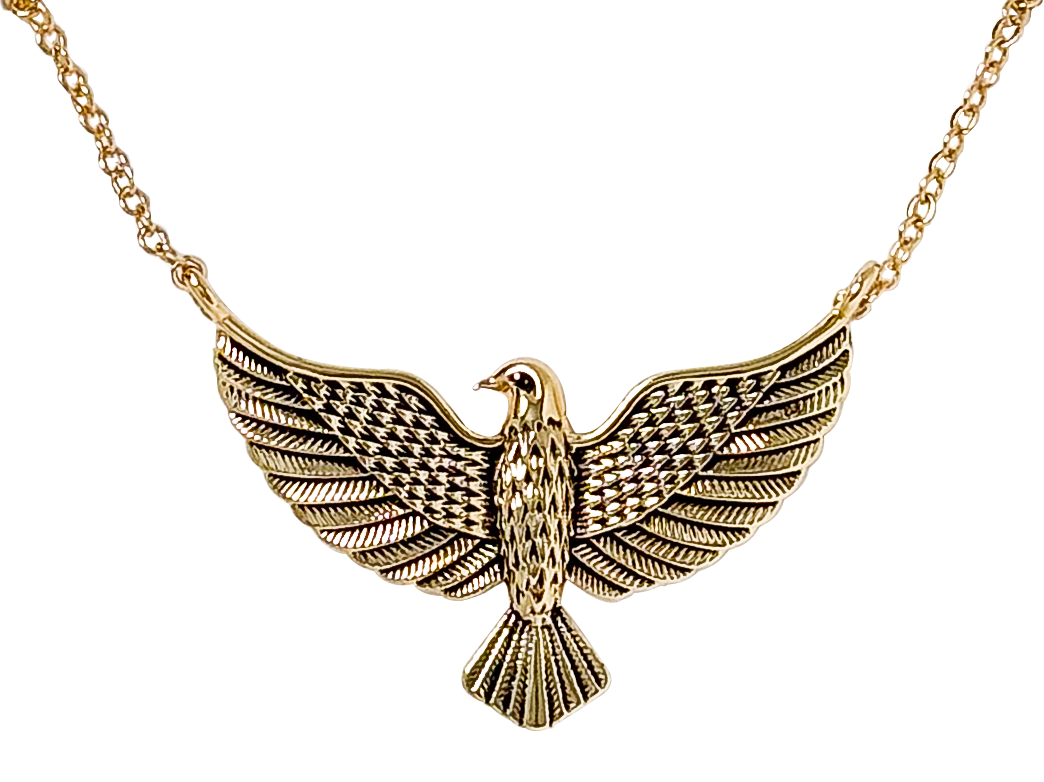Image of Amanda Blu Spread Wing Eagle Gold Necklace