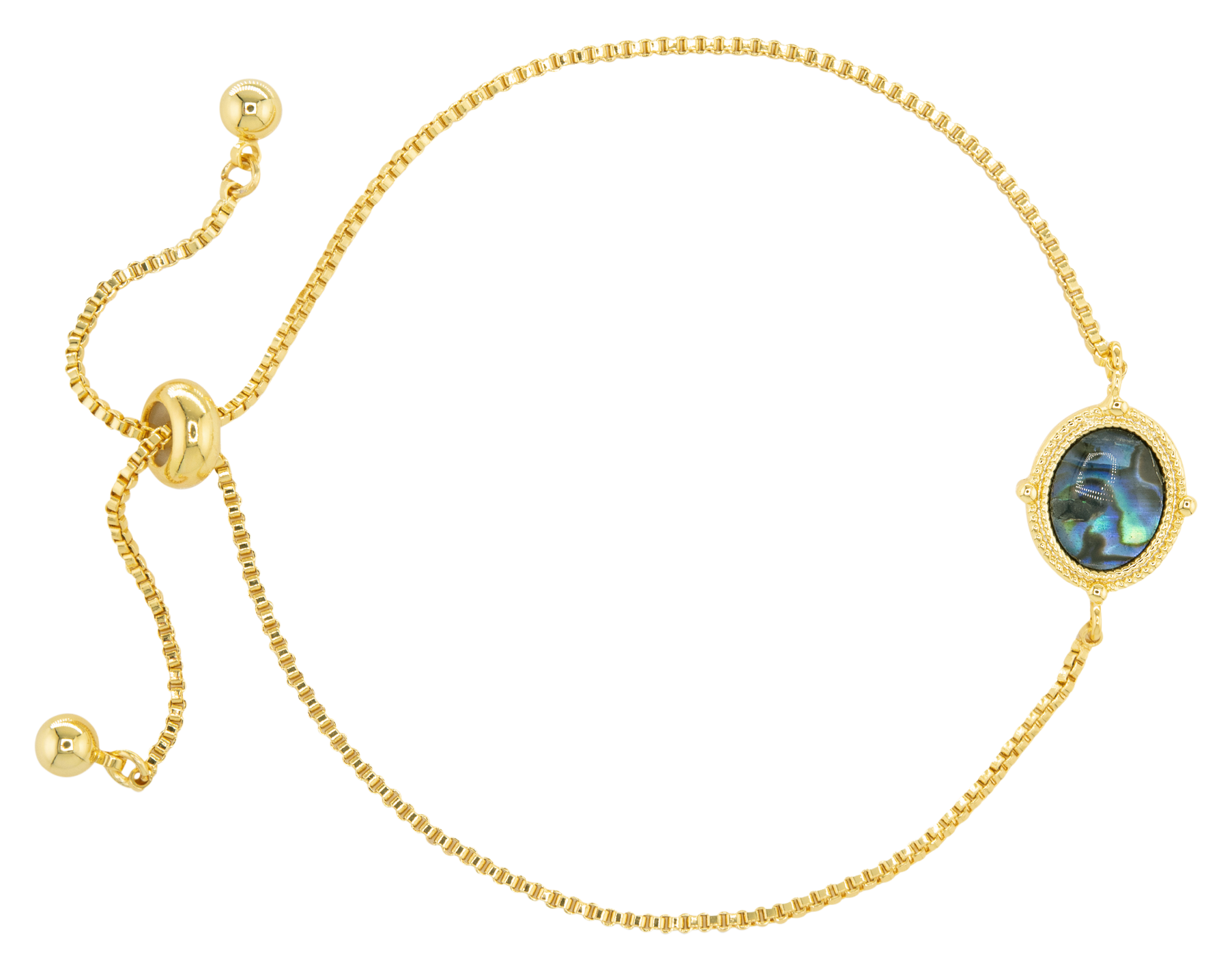 Image of Amanda Blu Abalone Blue Compass Gold Bracelet