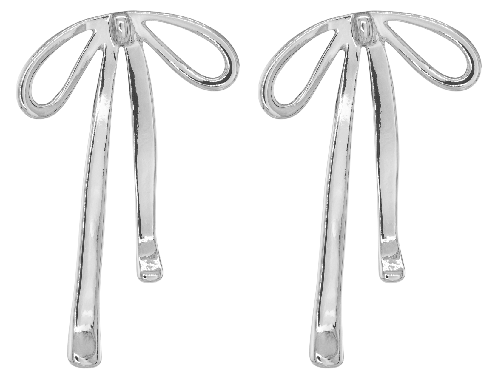 Image of Amanda Blu Silver Long Bow Earrings