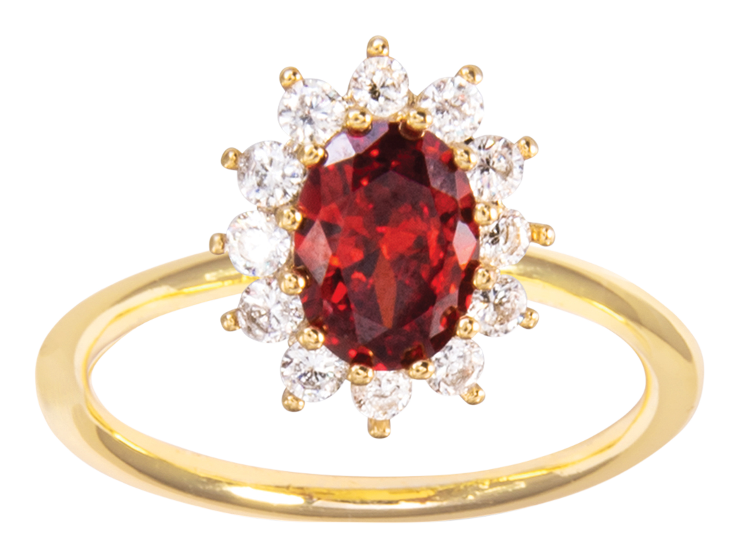Image of Amanda Blu Cubic Zirconia Red Oval Gold Ring