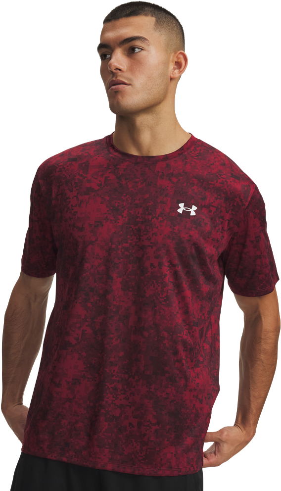 Image of Under Armour Tech Printed Short-Sleeve T-Shirt - Vintage Maroon