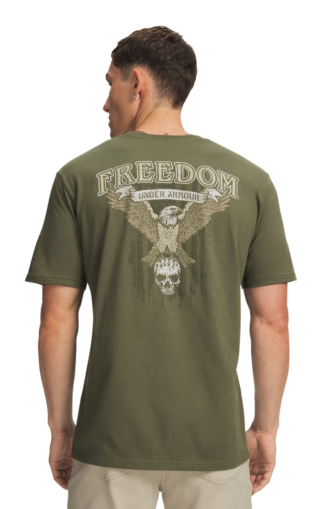 Image of Under Armour Freedom Eagle Skull Landing Short-Sleeve T-Shirt - Marine OD Green/Federal Tan