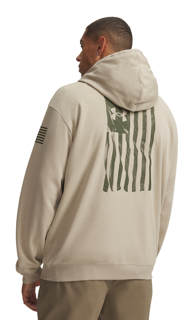 Image of Under Armour Freedom Flag Hoodie - Desert Sand/Marine OD Green