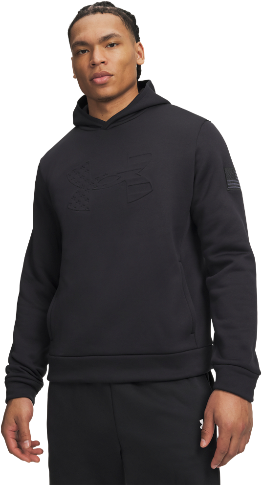 Image of Under Armour Freedom AF Embossed Logo Hoodie - Black