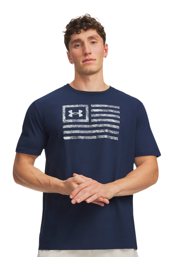 Under Armour Under Armour Freedom Flag Printed Short-Sleeve T-Shirt - Academy/Distant Gray - $28.00 at Bass Pro Shops