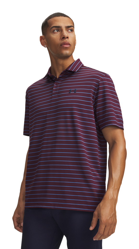 Under Armour Under Armour Matchplay Stripe Short-Sleeve Polo - Vintage Maroon - $65.00 at Bass Pro Shops