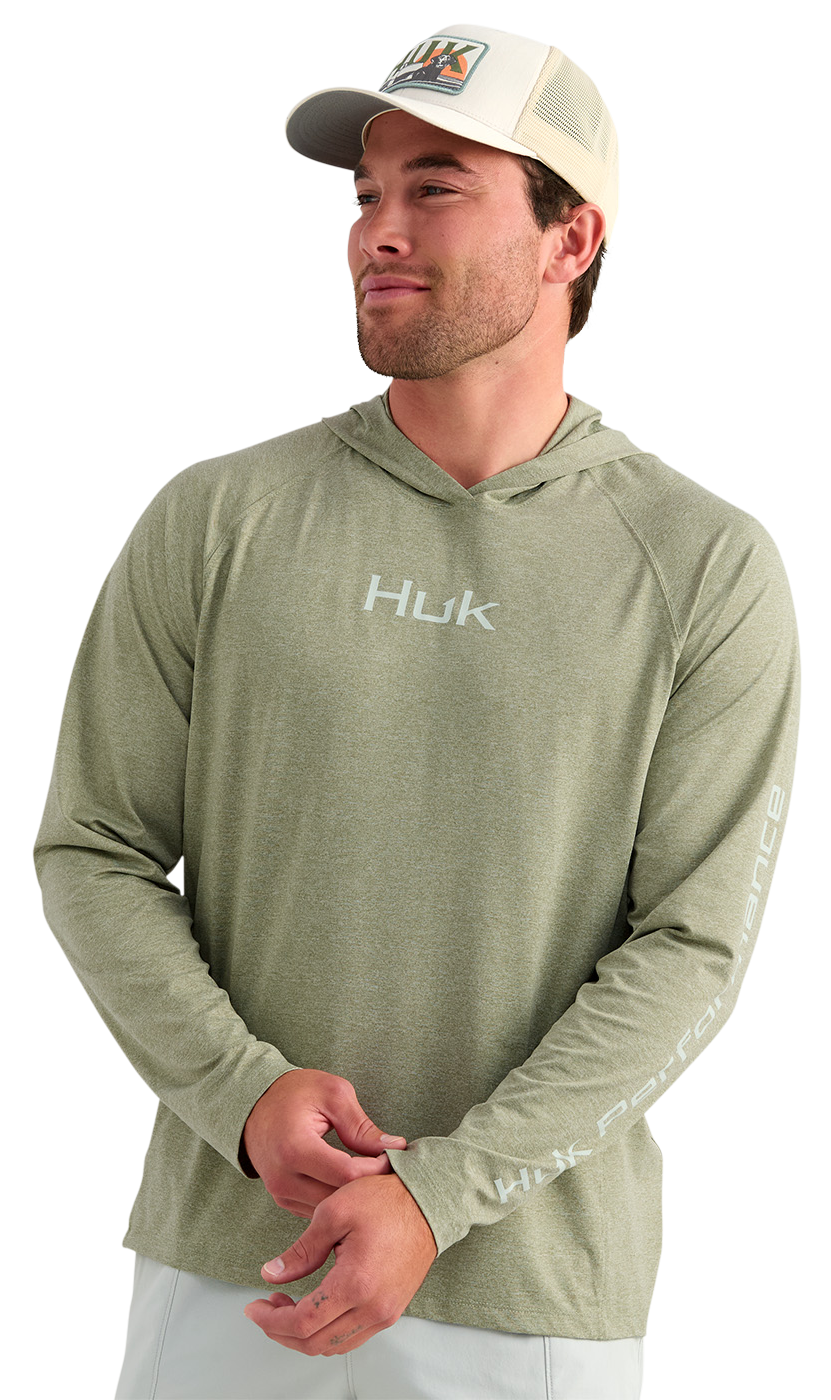 Image of Huk Airweight Hoodie - Seagrass Heather