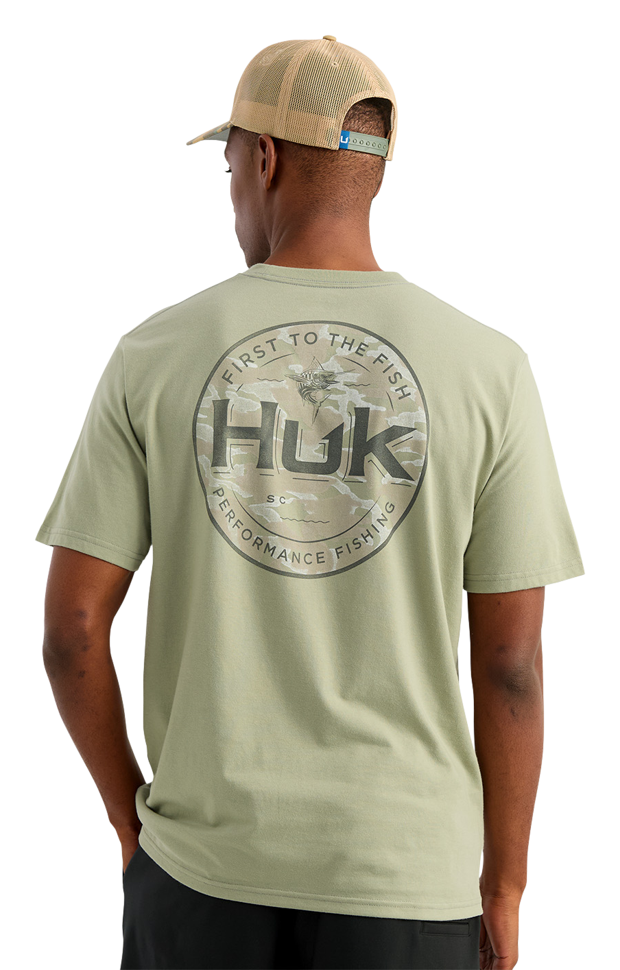 Image of Huk Marlin Circle Short-Sleeve Pocket T-Shirt - Seagrass