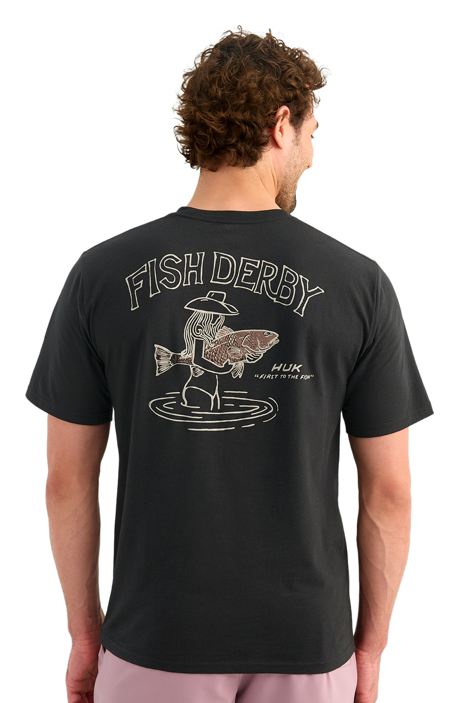 Image of Huk Fish Derby Vintage Short-Sleeve T-Shirt - Black