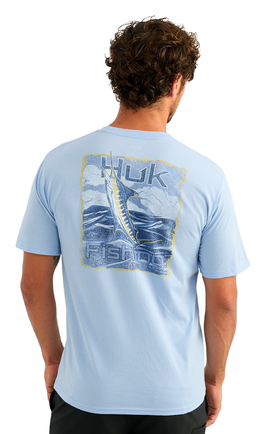 Image of Huk KC Poster Series Blue Marlin Short-Sleeve T-Shirt - Cerulean