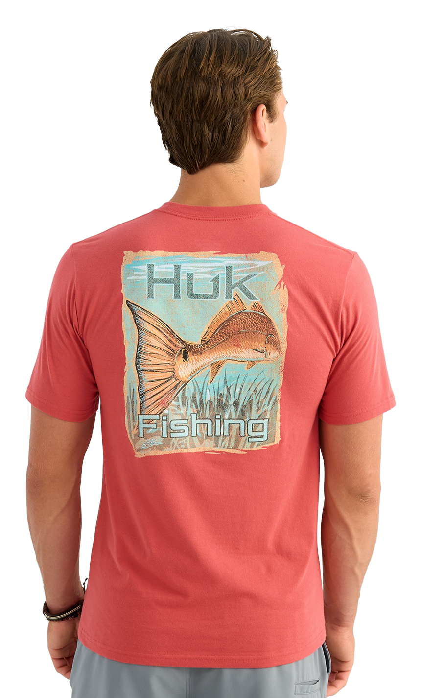 Image of Huk KC Poster Series Redfish Short-Sleeve T-Shirt - Mineral Red