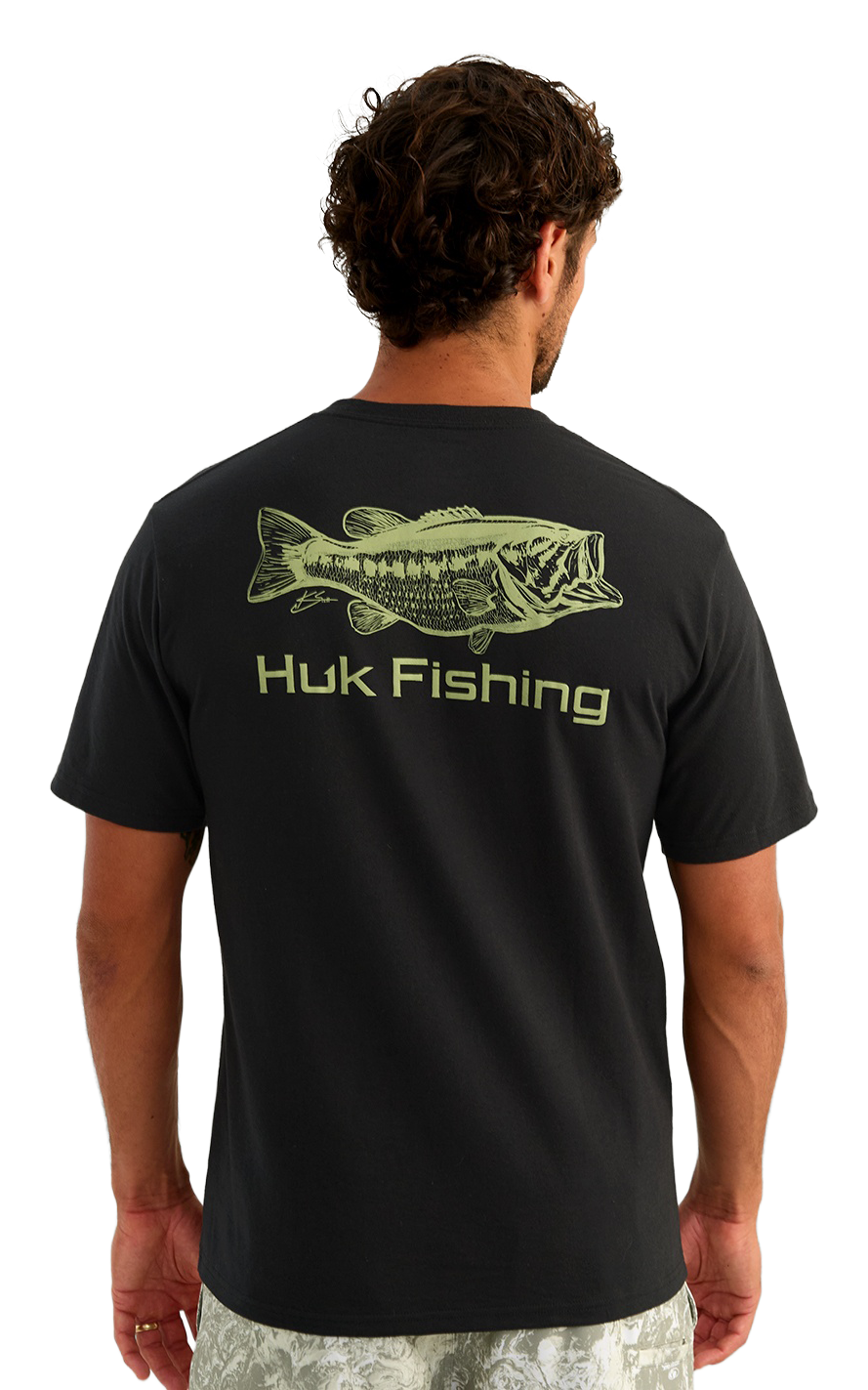 Image of Huk KC One Hit LM Bass Short-Sleeve Pocket T-Shirt - Black